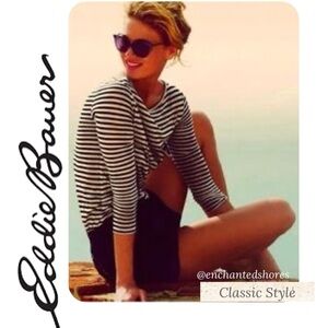 Black Cargo Shorts Side Zipper Pocket Eddie Bauer Classic Neutral Womens Size 12